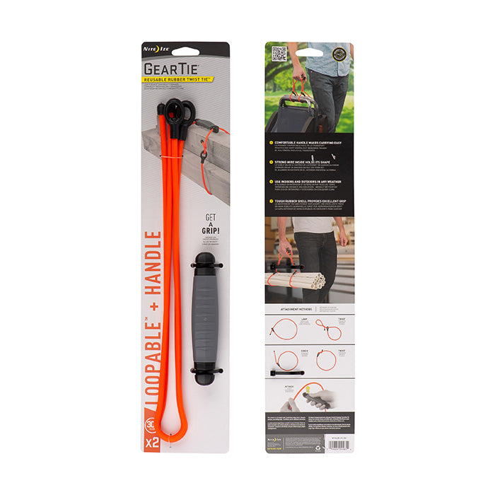 Nite Ize Gear Tie Cordable Twist Tie Con Anello | Fascetta Elastica Riutilizzabile Per Organizzare Cavi E Tubi, Confezione Da 2, Unisex, Adatta A Adulti