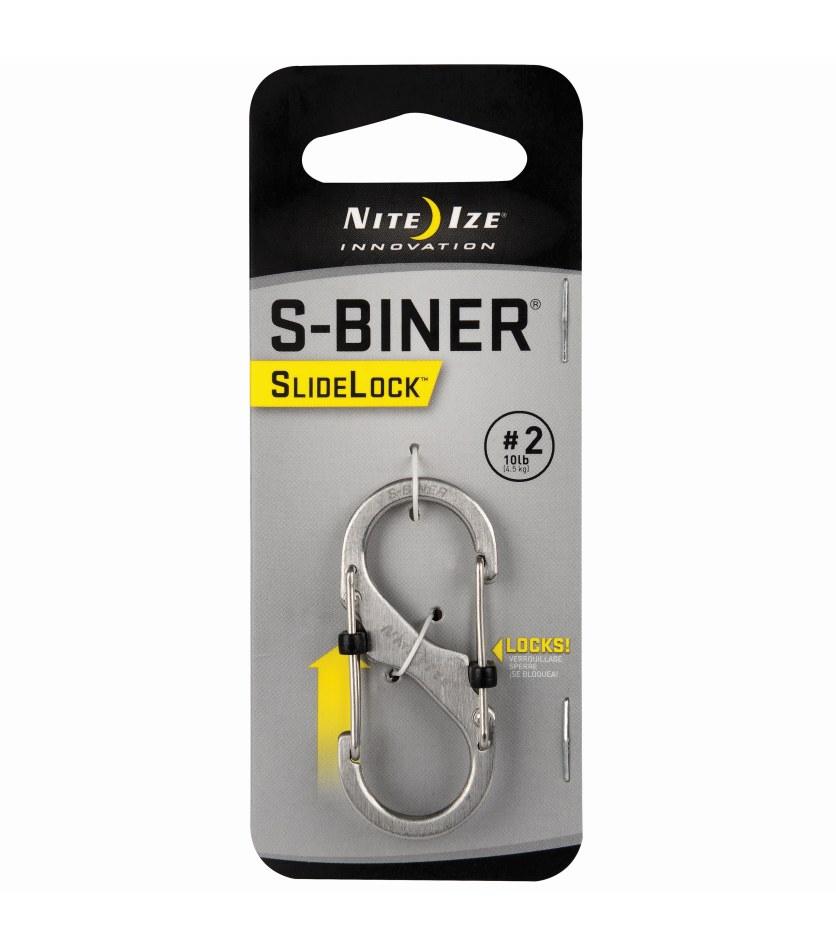 Nite IZE S-Biner Slide Lock Karabiner Edelstahl - Doppelseitig Verriegelbar