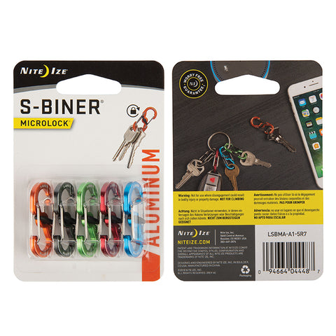 S-Biner® MicroLock® Aluminum - 5 Pack - Assorted