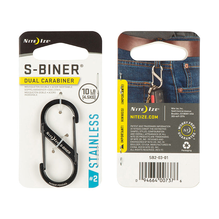 S-Biner double mousqueton acier n° 5 noir Nite Ize - Conditions Extremes