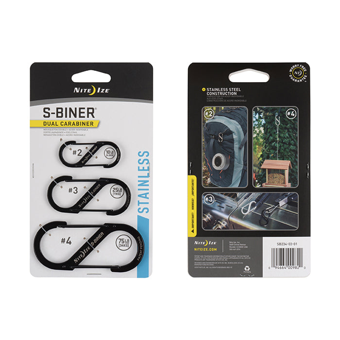 S-Biner® Dual Carabiner Stainless Steel - 3 Pack