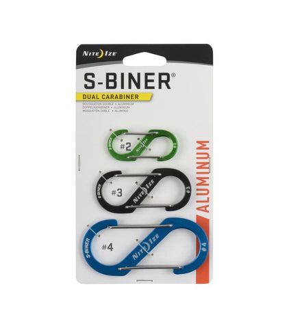 S-Biner® Dual Carabiner Aluminum - 3 Pack - neiteizeify