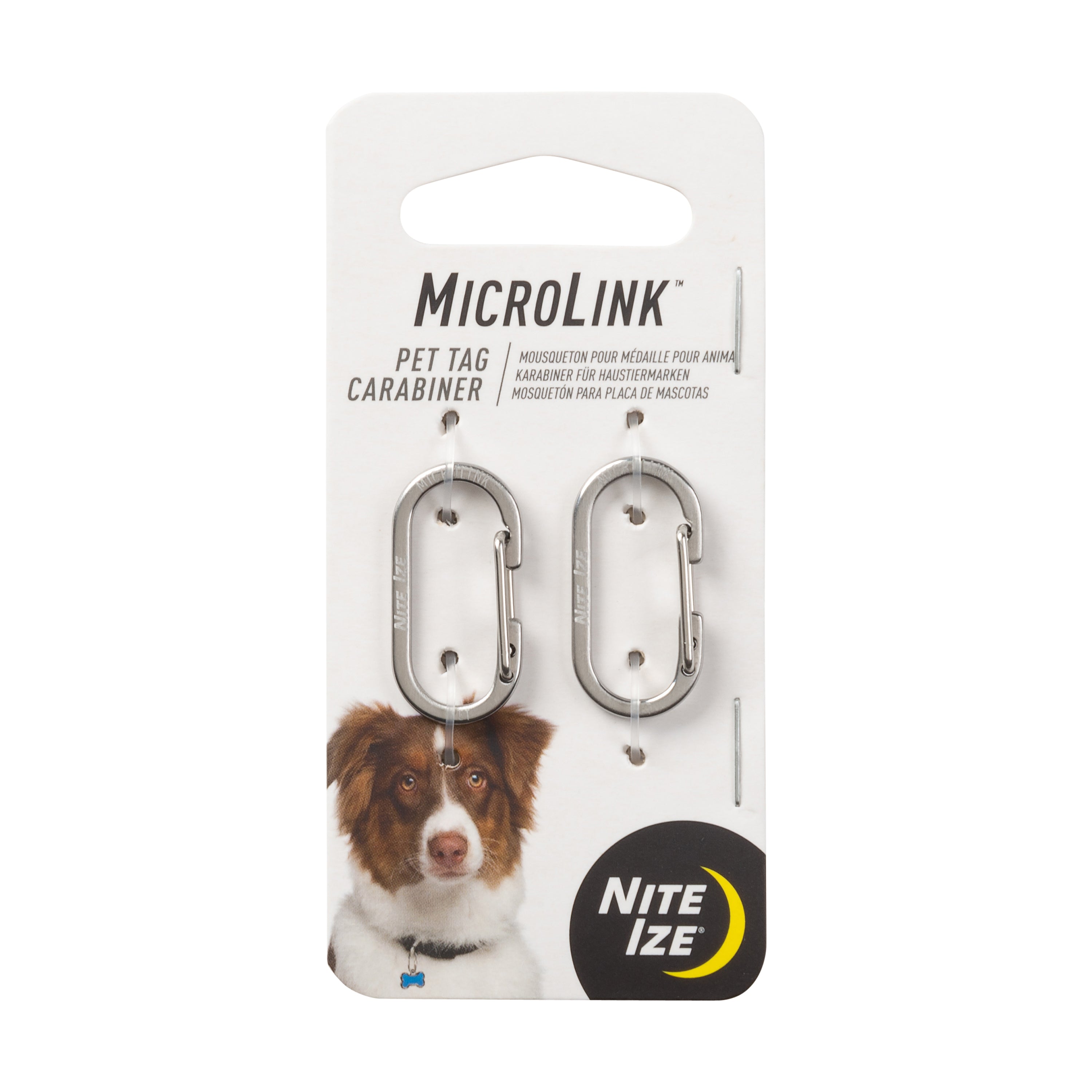 MicroLink Pet Tag Carabiner Stainless Steel - 2 Pack